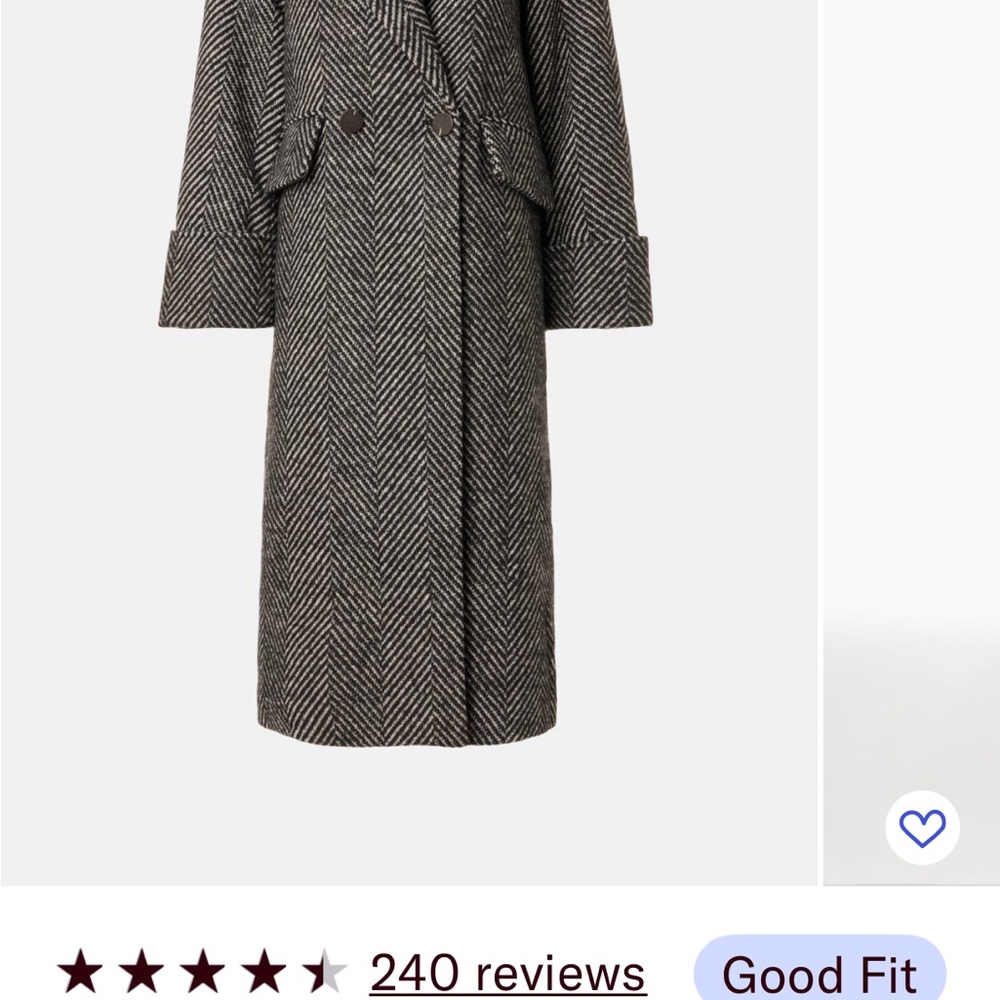 NVLT brand: Women's Black Herringbone Coat, size Medium - Picture 4 of 5